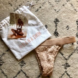 NWT Lahana Swim Lou Lou Bottoms, Golden Nude